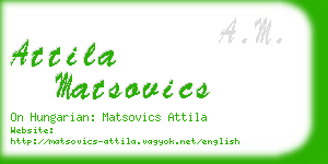 attila matsovics business card